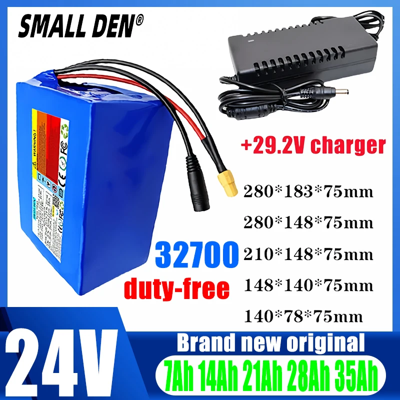 

New 24V 14ah 21ah 28ah 35ah lifepo4 battery pack 0-1200W 32700 lithium iron phosphate with BMS rechargeable battery+5A charger