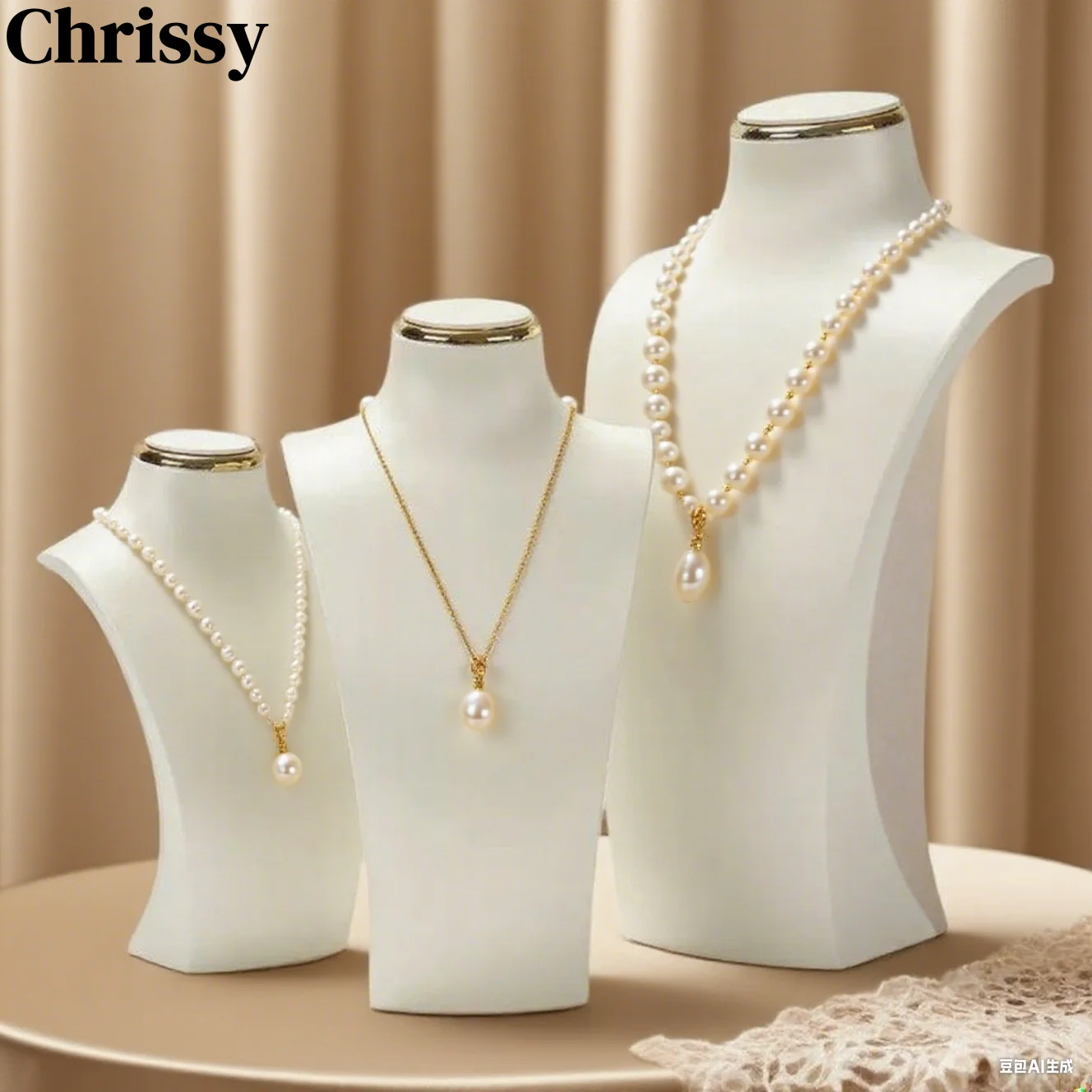 

PU White Mannequin Shelf Necklace Pendant Chain Jewelry Display Stand Holder Decorate Bracelet Jewelry Rack Show