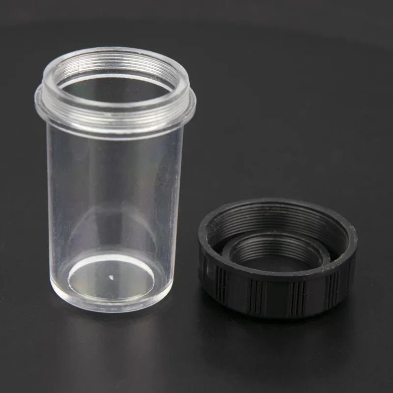 2pcs Microscope Objective Lenes Box Plastic Lens Protective Case with RMS Thread Dust Cover box