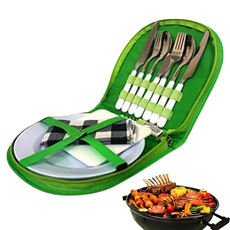 

Cutlery Bag Portable Camping Kitchen Cooking Utensil Set Kitchenware Set Storage Bag Kitchen Gadgets For Barbecue