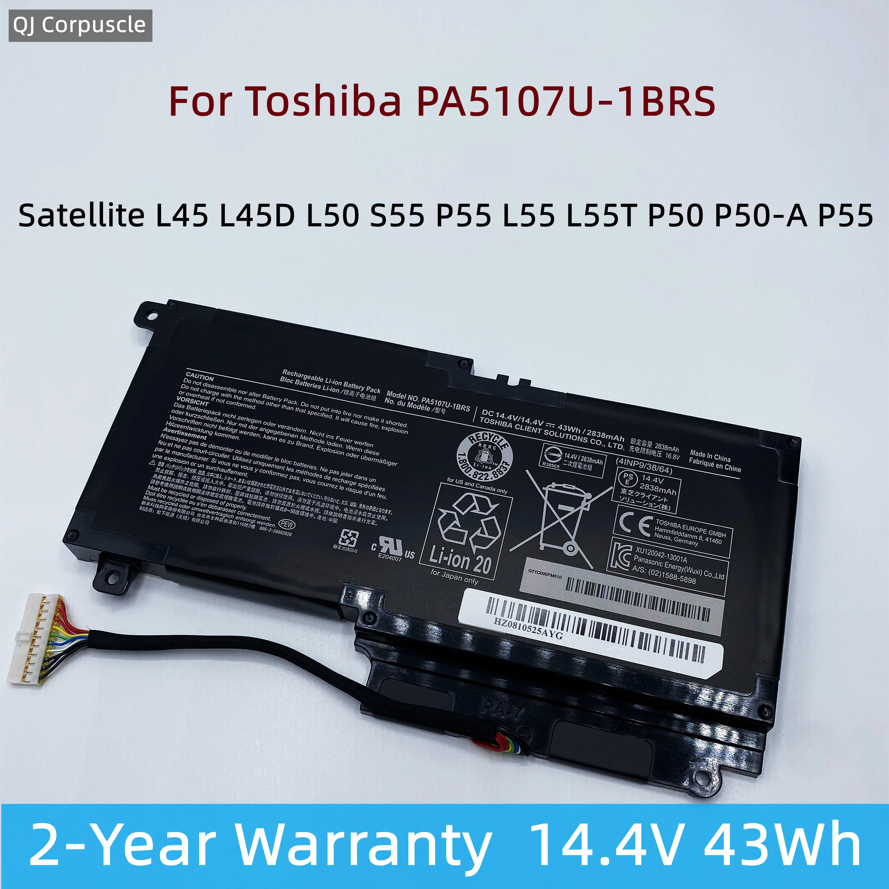 

Новый оригинальный аккумулятор для ноутбука Toshiba Satellite L45 L45D L50 S55 P55 L55 L55T P50 PA5107U-1BRS P55 PA5107 P000573230