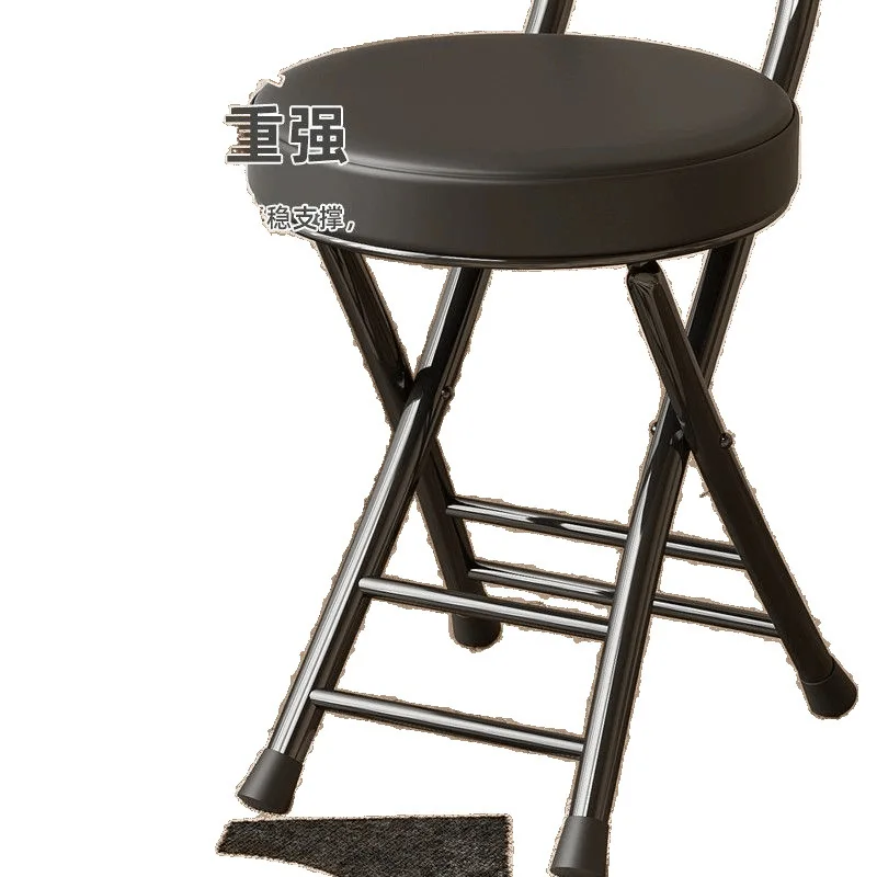 كرسي قابل للطي مسند الظهر كرسي الطعام المنزلي المحمولة طالب جامعي عنبر كرسي شرفة الترفيه كرسي بلا ظهر قابل للطي توفير المساحة #5