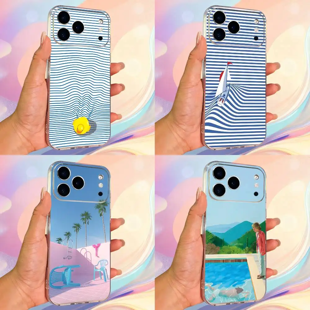 

Art D-David H-HocKney Case For iPhone Max,14,16,X,13,XR,SE,12,15,Pro,17,Plus,11,XS,Mini Transparent Soft Cover