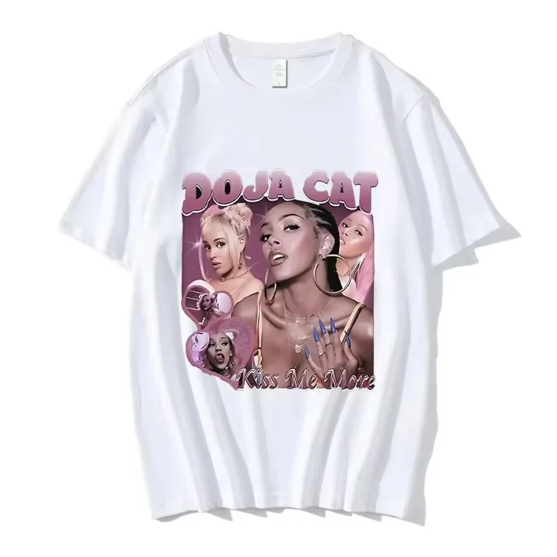 Doja Cat Kiss Me More Graphic T Shirt Men Women Clothing Fashion Harajuku T-shirt Cotton Casual Short Sleeve T-shirts Streetwear