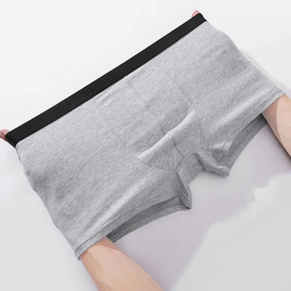 Men Boxers Men Shorts Panties Soft Breathable Men's Elastic Waist U-convex Shorts Comfortable Solid Color Panties for Active