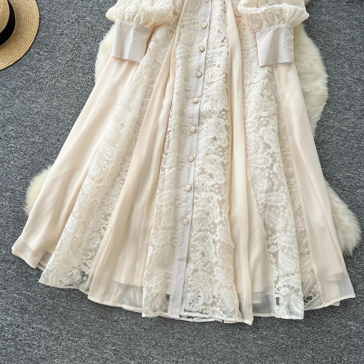 فساتين سهرة رسمية فاخرة مطرزة بالدانتيل للنساء فستان شيفون بأكمام طويلة قميص نسائي صيفي وخريفي للحفلات