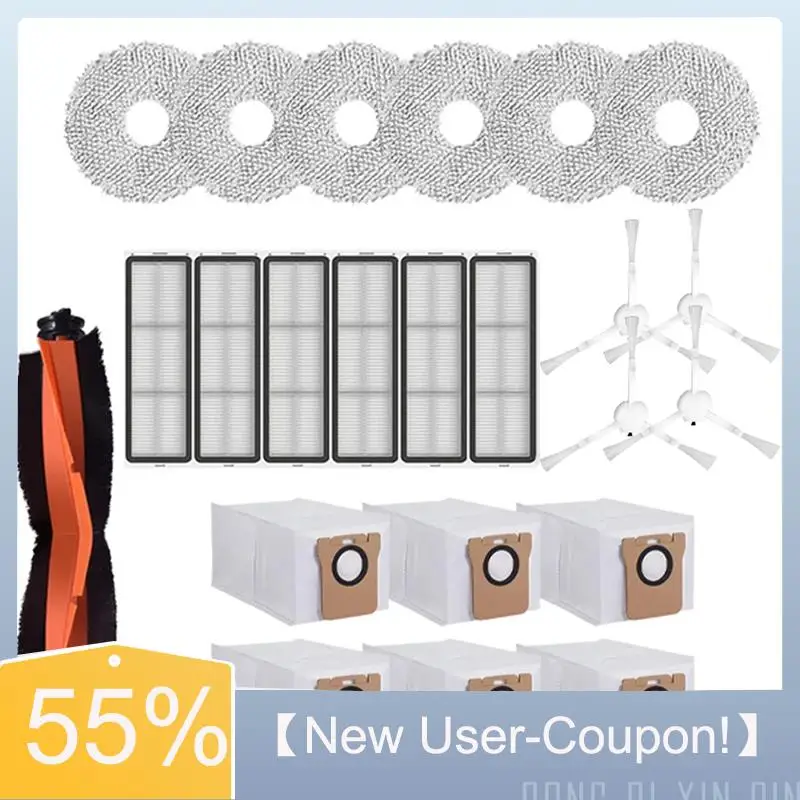 

A60T Effortless For X20+/X20plus Robot Vacuum Cleaner Accessories Roller Side Brush Filter Mop Pads Dust Bags Replacement
