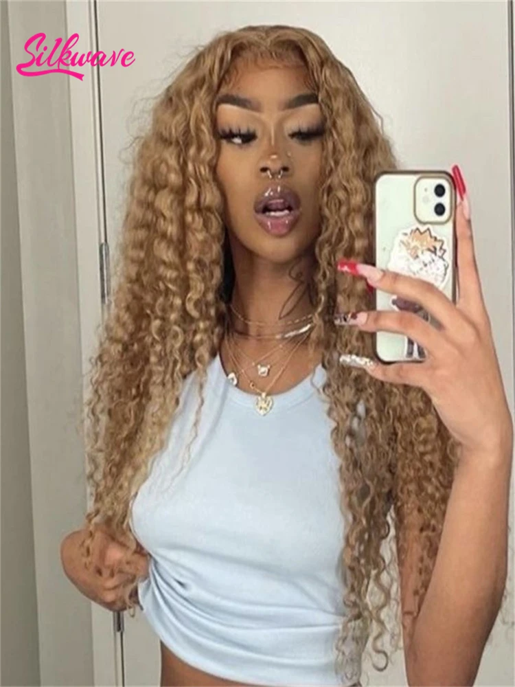 

Silkwave 200% Density #27 Honey Blonde Wig Human Hair 13x6 Human Hair Lace Frontal Wig 13x4 Lace Front Human Hair Wig Curly Wigs