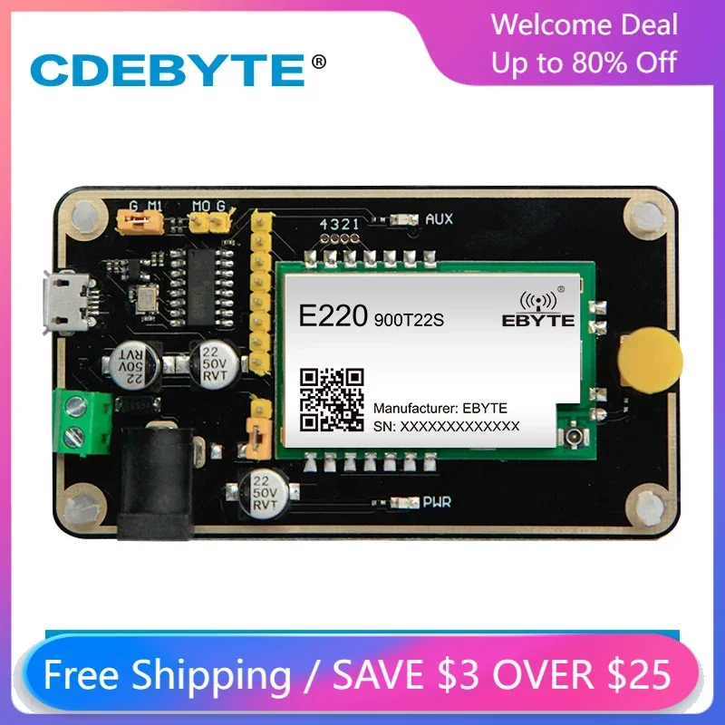 

CDEBYTE LLCC68 LoRa Test Board Module 868MHz 915MHz Test Kit USB Interface and Antenna UART Wireless Module E220-900TBL-01