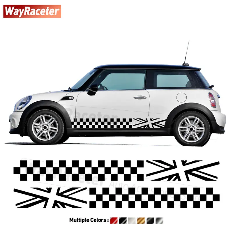 

2 Pcs Union Jack Decal Door Side Racing Stripes Sticker For MINI Cooper S R56 JCW John Cooper Works Accessories