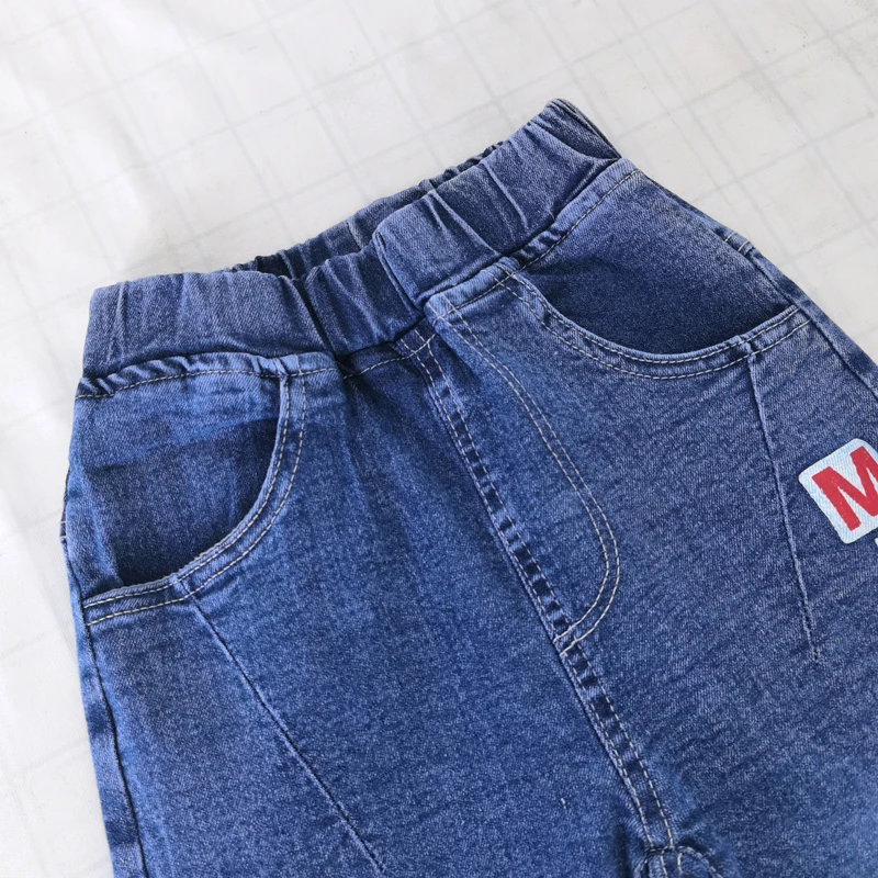 IENENS Autumn Boy's Stertch Jeans Kids Denim Long Pants Spring Slim Jeans Young Boy Cowboy Trousers Elastic Waist Pants 5-13Y view 5
