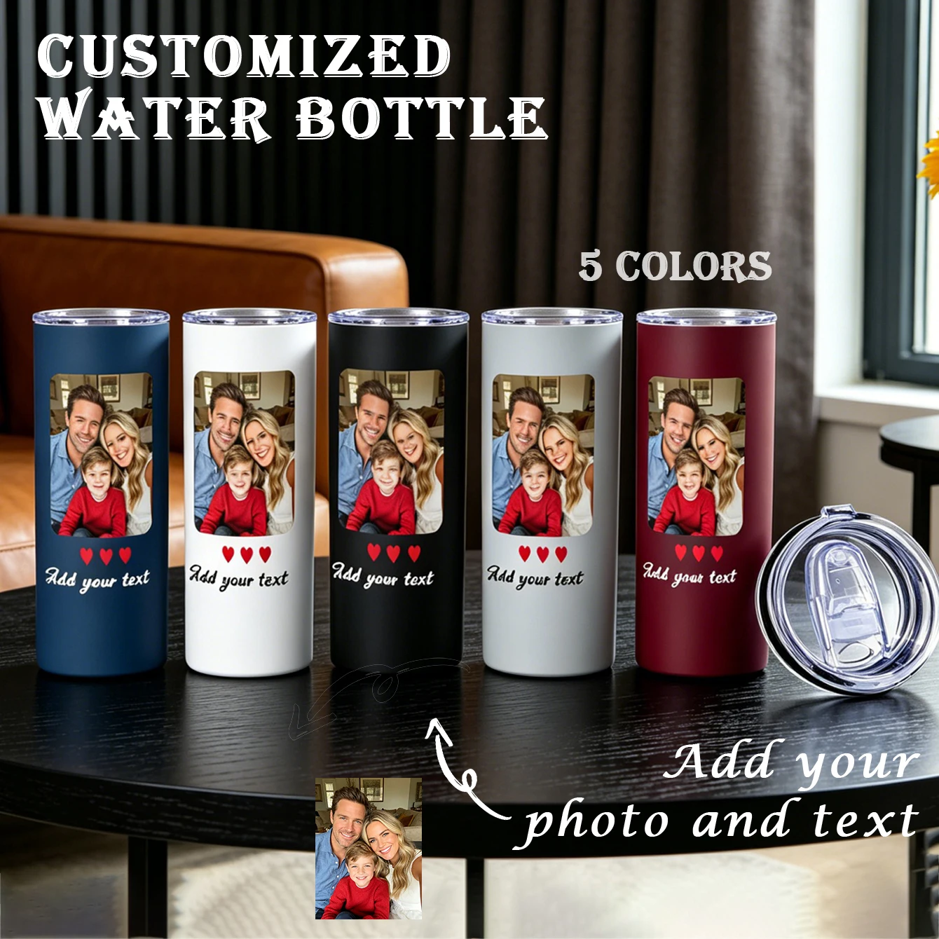 Custom 20oz Skinny Tumbler with Straw Using Photo  Name Custom Tumbler Personalized Cup Custom  Tumbler Travel Mug