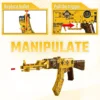 1548 Stücke Gold AK47 Bausteine Pistole Sammlung Spielzeug 1:1 Berühmte Gewehr Modell Bausteine Set Schießbare Simulation Waffe Geschenk 2