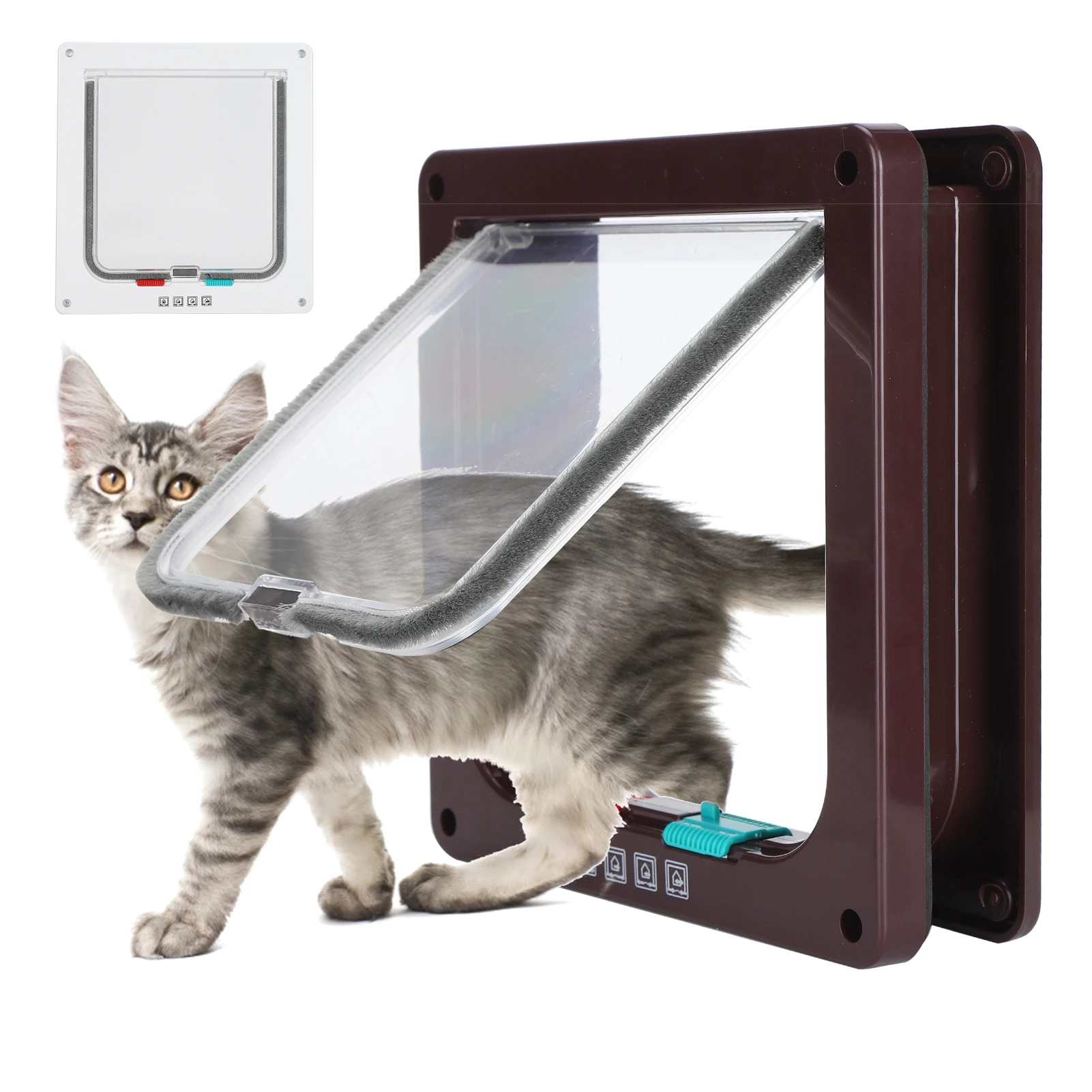 Cat Door Cat Flap Door Cat Lock Security Flap Door Cat  Door Plastic Small Pet Gate Household Pet Supplies Small Pet Door