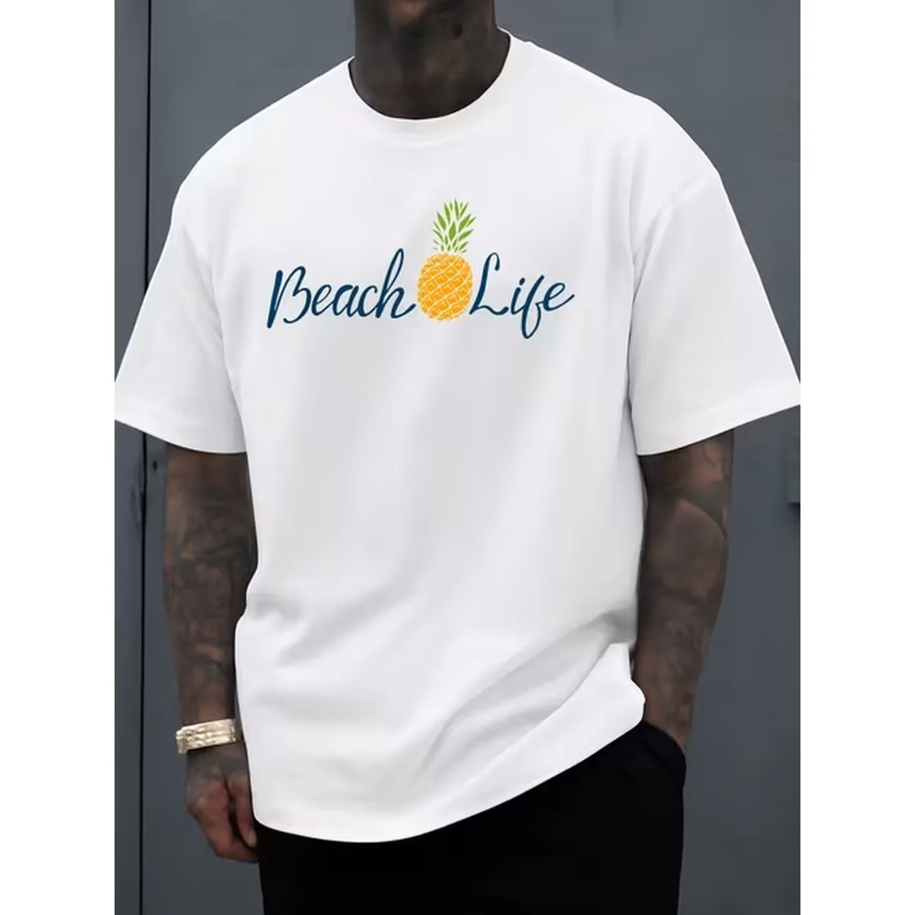 item picture pineapple tee for men graphic t shirts white graphic gifts comfortable loose and fashionable t shirt soft and comfortable daily and weekend wear hip hop street style comfortable clothing