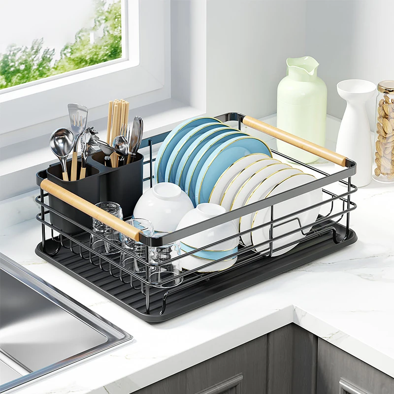 

Dish Drying Rack Metal Plates Storage Rack Tableware Dish Drainer Kitchen Dish Rack Bowl Utensil Drainer Organizer