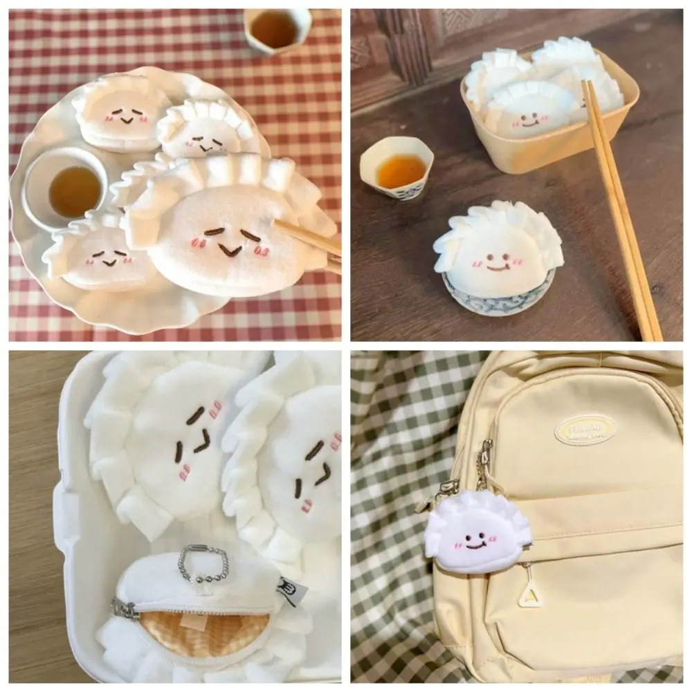 Korean Style Cute Dumplings Coin Purse Key Chain Japanese Style Cartoon Plush Coin Purse Wallet Charms Earphone Storage Bag