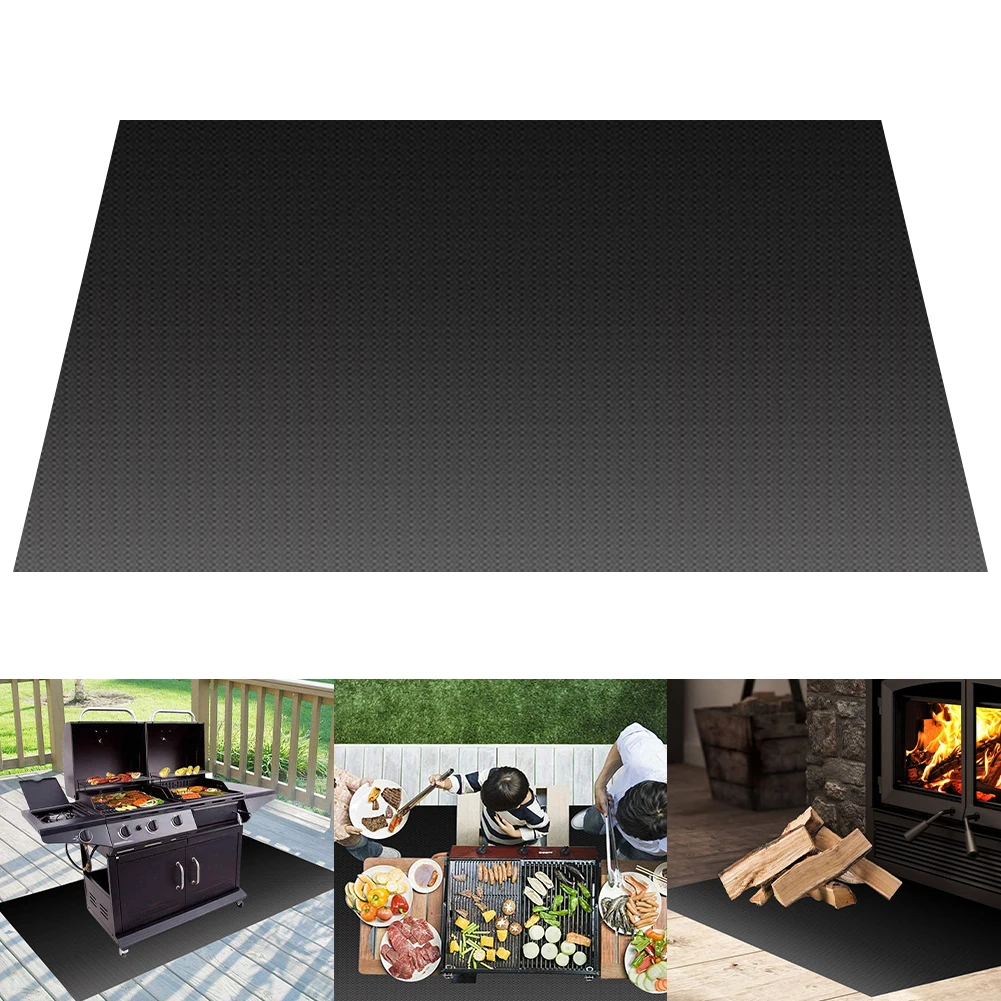 

Under Grill Mat for Outdoor Charcoal Gas Grill Smoker 500℃/932℉ Heat Resistant BBQ Fireproof Mat for Patio Lawn Garden Floor