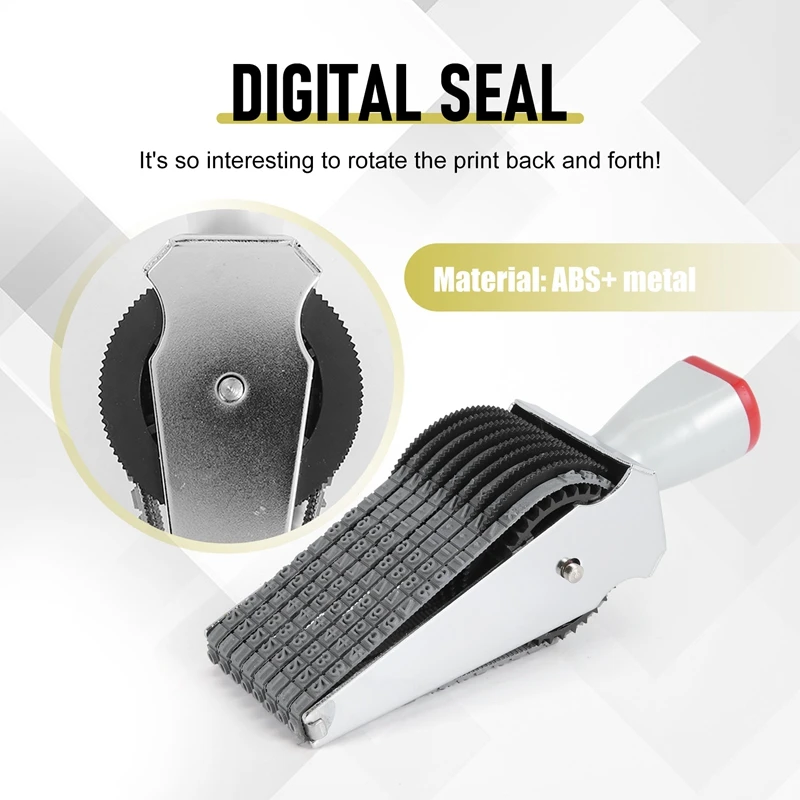 8 Digit Alphabet English Letter Number Rolling Rubber Stamp Emboss Diy Scrapbooking Roller School Home Decor