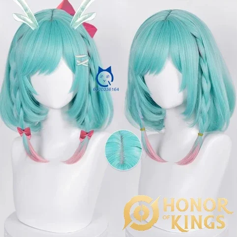 

Honor of Kings Yao New Quality Cosplay Bobo Blue Short Wig Daily Party Heat Resistant Synthetic Hair for Comic Con Coser Fashion