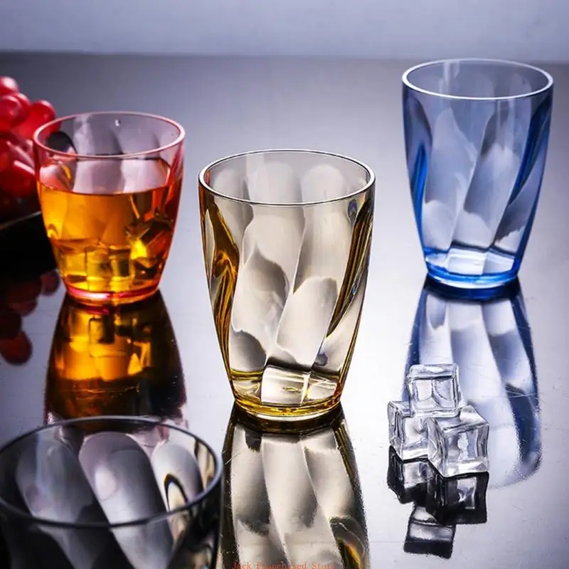 Unbreakable Plastic Drinking Glasses 310ml Shatterproof Water Tumblers Reusable Fruit Juice Beer Champagne Cup for Bar