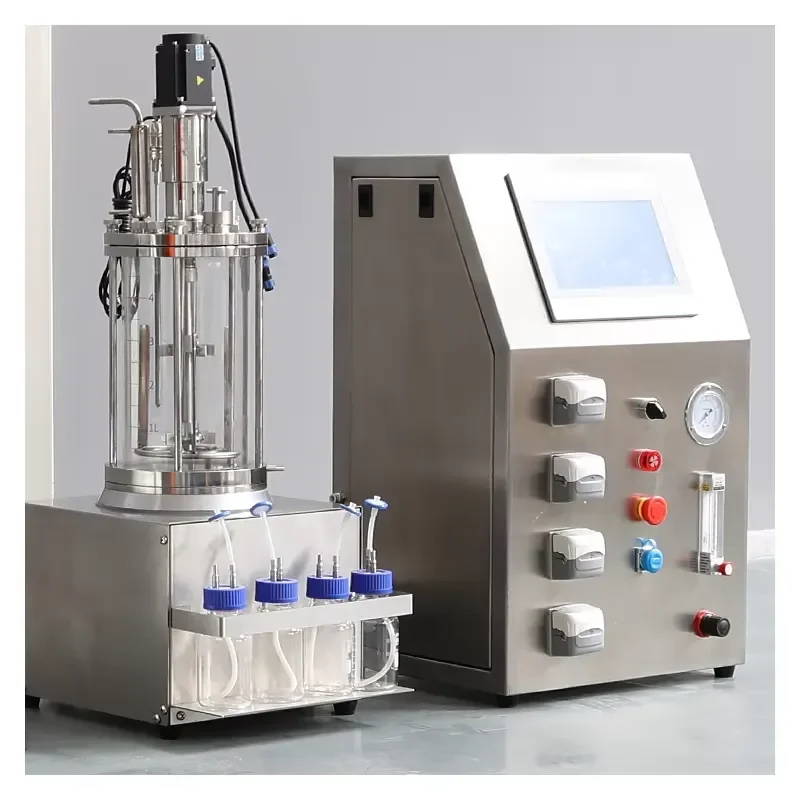 2L PLC-Controlled Glass Stainless Steel Laboratory Fermentation Extraction Hyaluronic Acid Bioreactor Tank Fermenter Vessel
