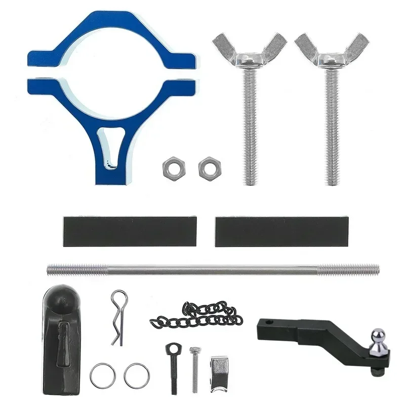 

Steel RC Camping Trailer Pull Rod Link Linkage & Tow Hook Drop Hitch Receiver for 1/10 MK07 H8H T4 SCX10 Y21