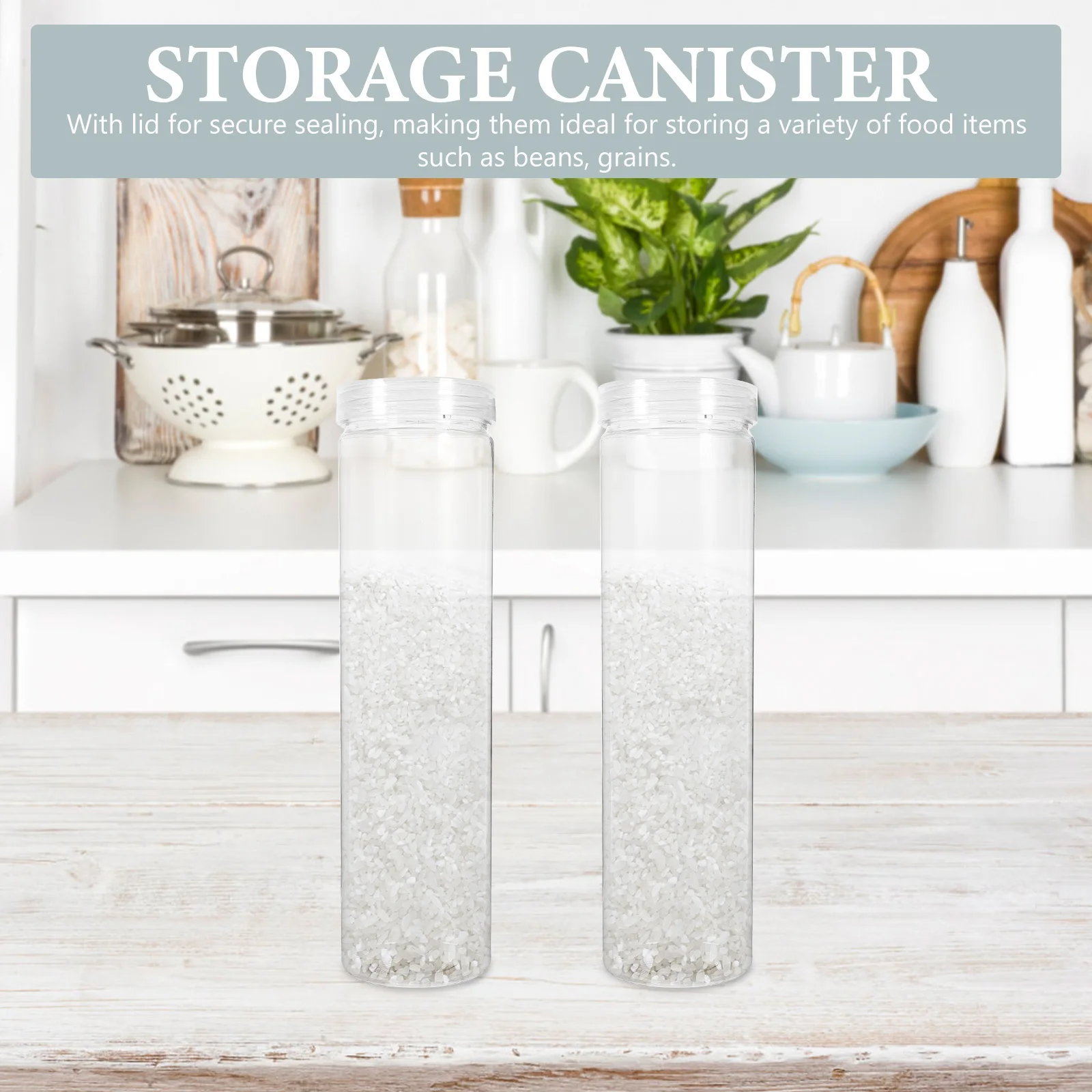 

3pcs Storage Containers Airtight Food Storage Jar Kitchen Pantry Dry Food Container Large Capacity Clear Plastic Jars