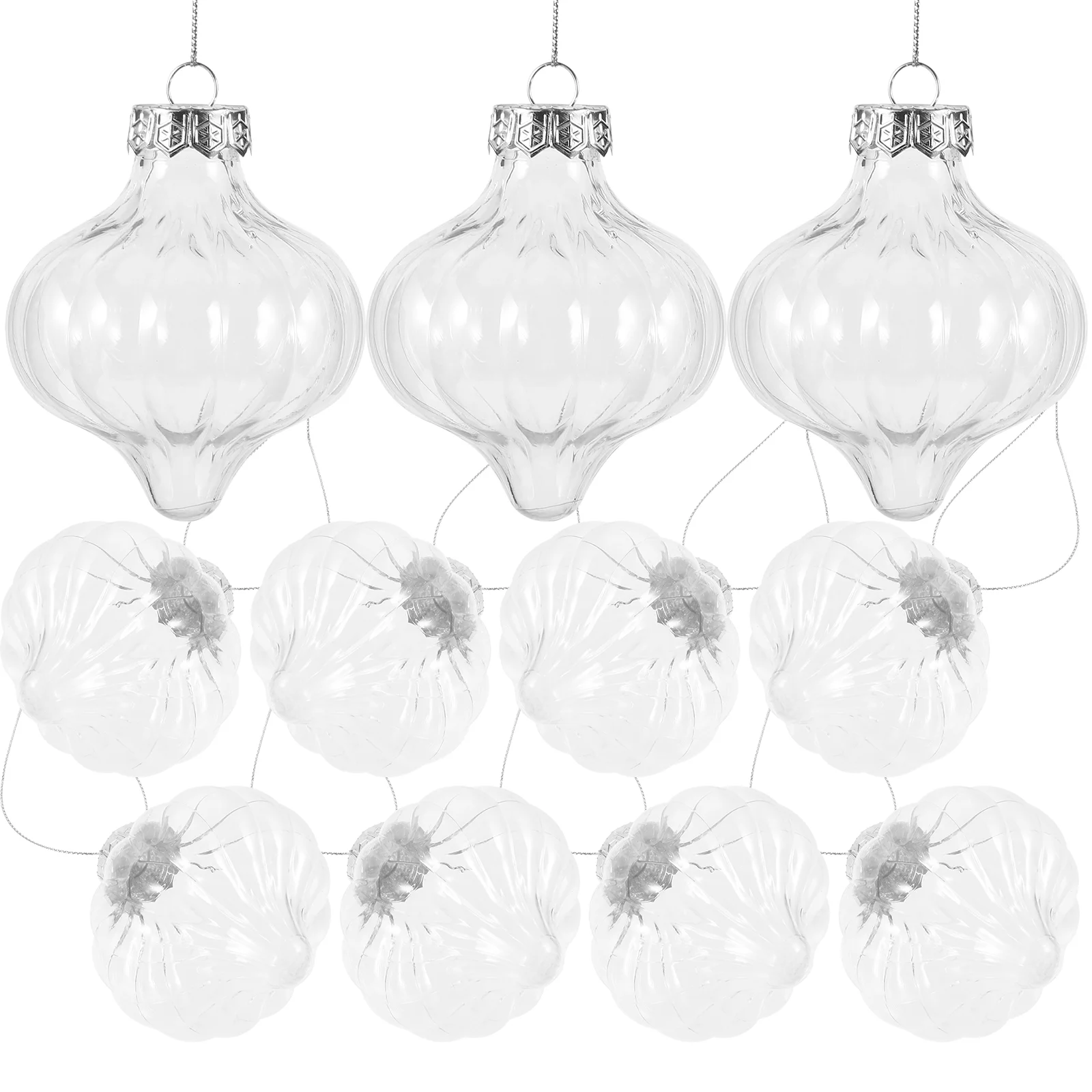 

12 Pcs Christmas Wreaths Decorations Balls Set Xmas Ornaments Clear Plastic Decorative Hanging Home