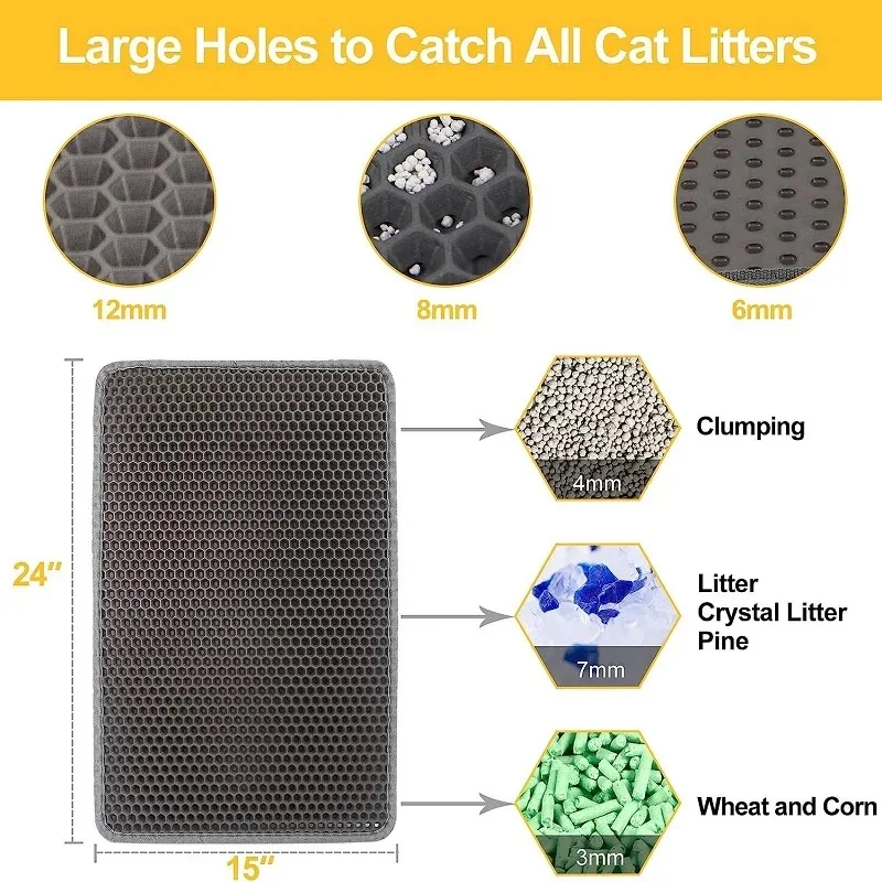 cat accessories Double-layer  Non-slip big Cat Litter Mat Pet Litter Box Filter MatWear Resistant  Cat Litter Mat