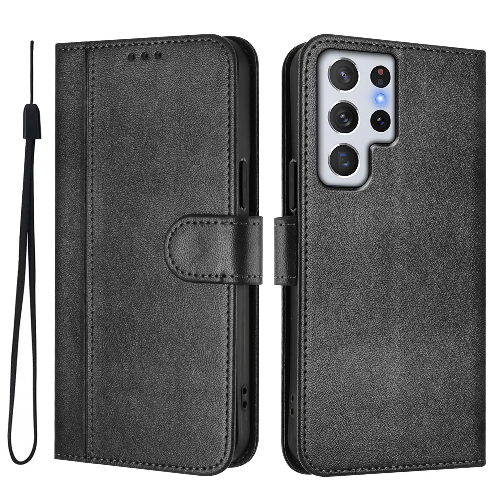 Magnetic Leather Flip Wallet Case With Card Slots Shockproof Cover For Samsung Galaxy S23 Ultra S23 FE S23 Plus S22 Ultra S22 Pl