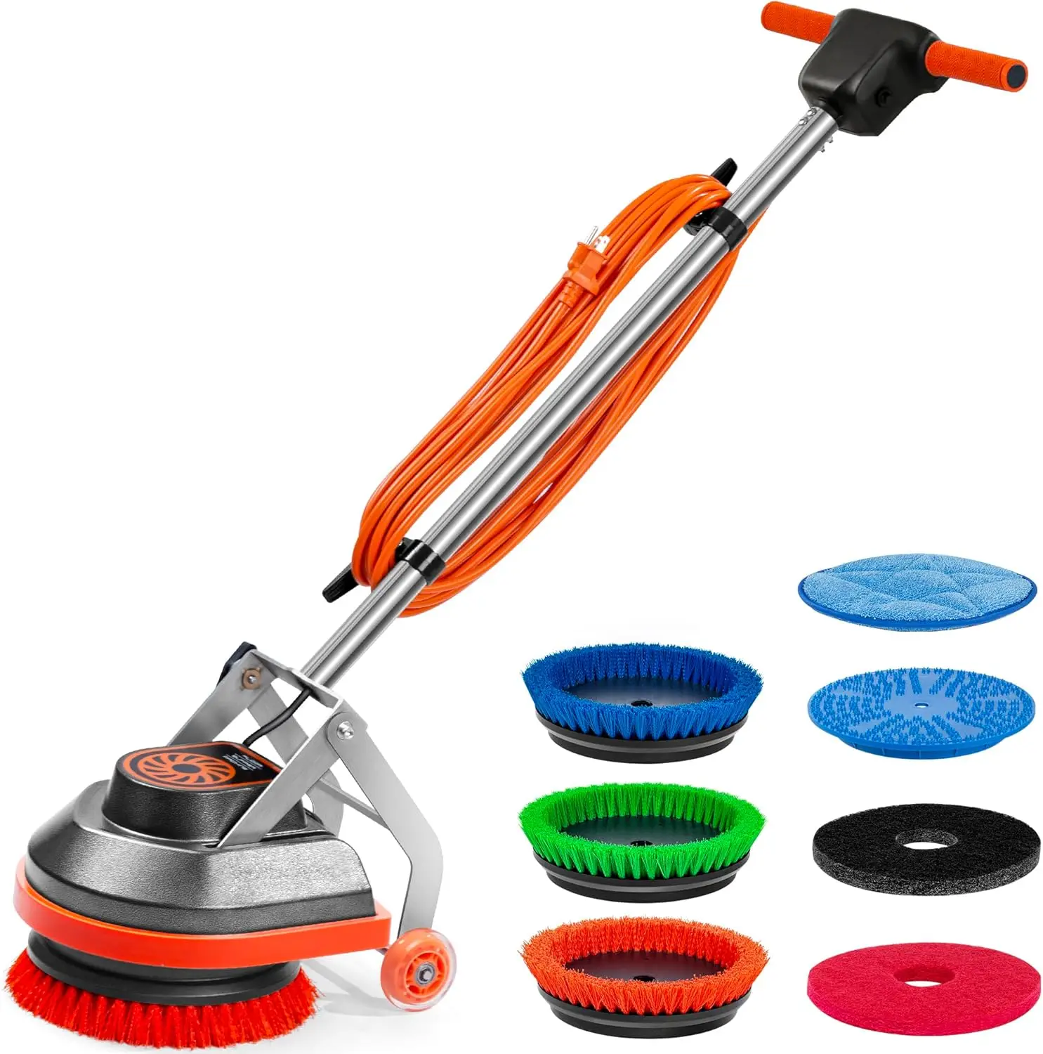 

Commercial Floor Scrubber Machine with Brushes andPads,Heavy Duty Floor Cleaner Buffer and Polisher Deep Cleaning Tile and Grout