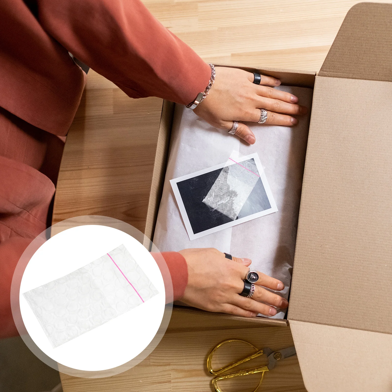 Envelopes de bolha à prova de choque, camada dupla espessada, fechamento auto-selo para armazenamento de envio em movimento, amortecimento de bolhas