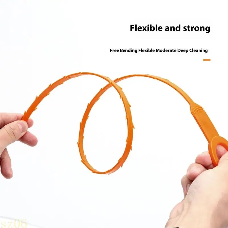 

Q2Q4 Reusable Pipe Cleaner Tool Spirals Barbs Design Drain Hairs removal Tool Efficient