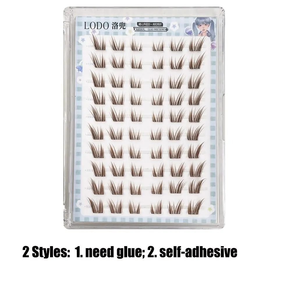Clusters de cílios marrons feitos à mão estilo olho de gato natural diy cílios individuais clusters extensão de cílios