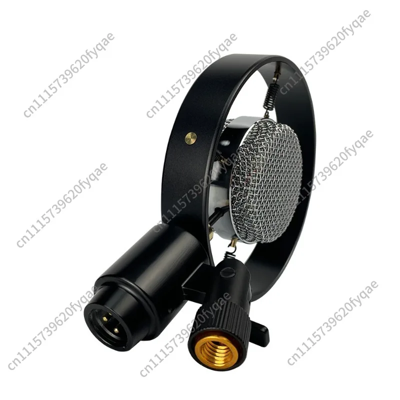 Retro condenser microphone computer recording video shooting voice conference teaching training