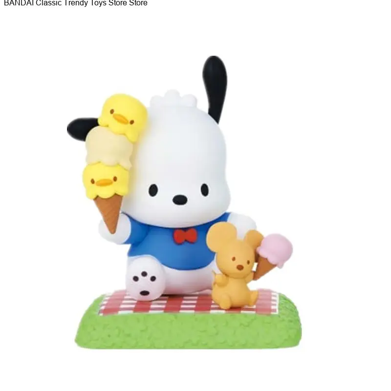 재고 있음 오리지널 반다이 반프레스토 산리오 회사 Pochacco Hangyodon 애니메이션 캐릭터 모델 컬렉션 장난감 축제 선물