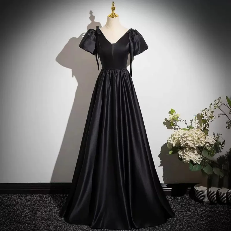 2025nuovo-abito-da-sposa-semplice-leggero-nero-per-studenti-host-esame-d'arte-piano-solista-da-donna