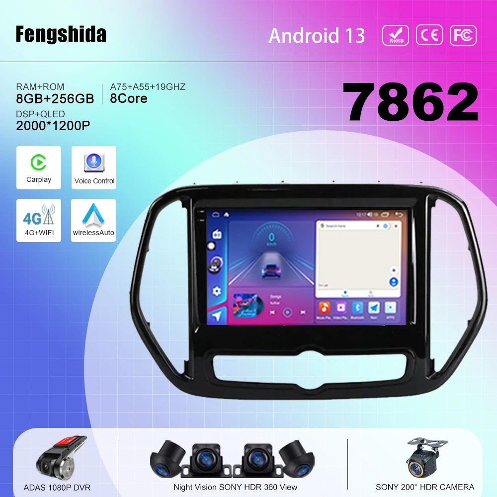 7862 CPU Android 13 For Chery Jetour X70 2019 2020 2021 Auto radio Stereo multimedia player navigation No 2din DVD 5G WIFI BT