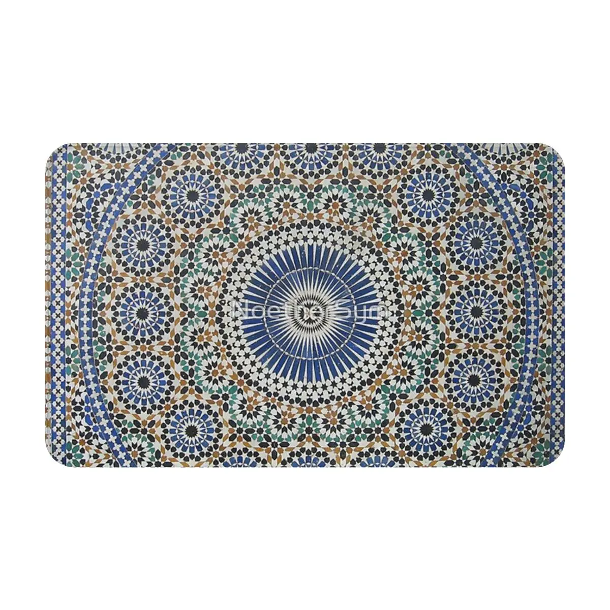 Zellige Moroccan Mosaic Tilework, Traditional Moroccan Art A Carpet Doormat BathMat Mat