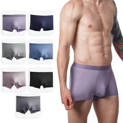 Men's Panties Ice Silk Boxer Shorts Breathable Comfortable Sexy Male Boxer Ultrathin BoxerShorts Hot