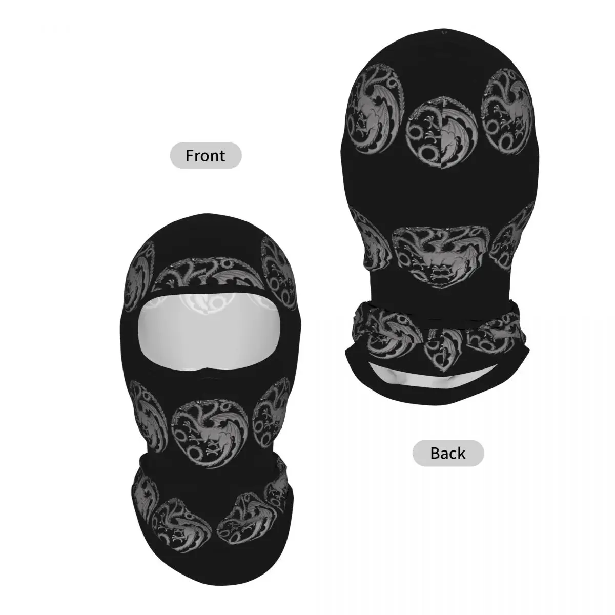 House Targaryen Breathable Thin Balaclava Full Face Mask Sun Protection Neck Gaiter For Motorcycle Fishing Outdoor
