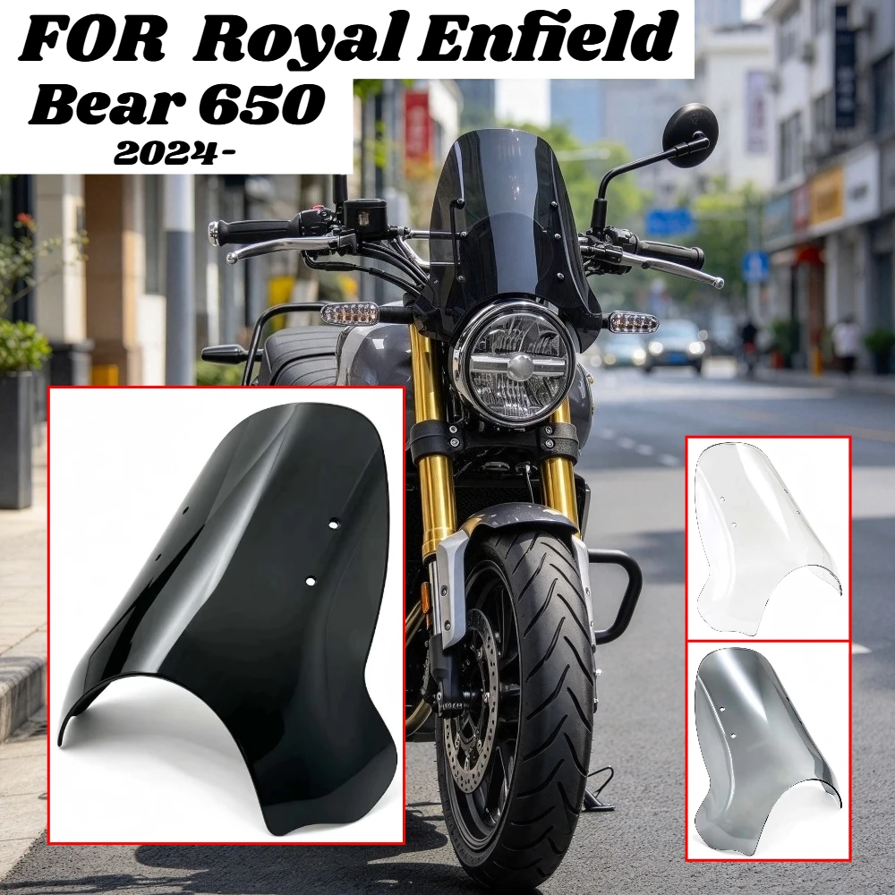 Motorcycle Windshield Windshield Raised Windshield  Parts for Royal Enfield Bear 650 Bear650 2024 2025 2026 Windscreen Deflctor