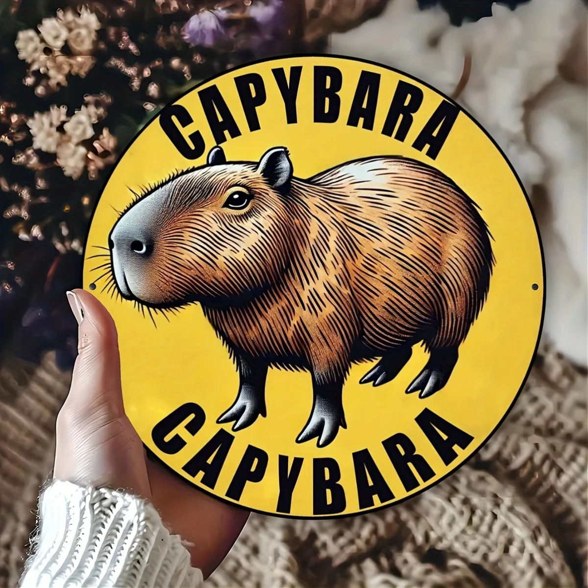 لافتة ألومنيوم كابيبارا العتيقة، عبوة واحدة - لوحة فنية جدارية معدنية متينة للمنزل، البار، ديكور المزرعة، سيج ريترو مضحك داخلي وخارجي