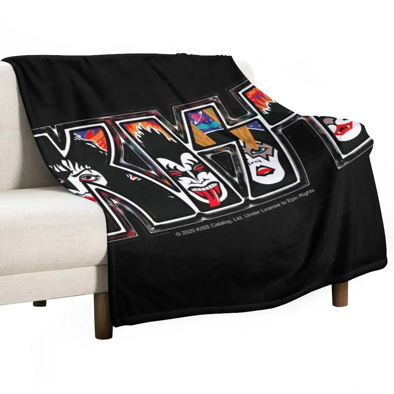 KISS ? rock music band - Rock and Roll Over Style 3 Throw Blanket Quilt Plaid on the sofa Softest Blankets