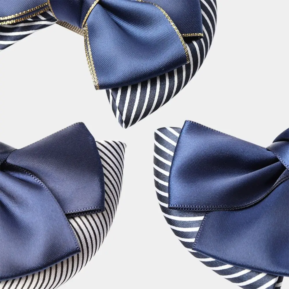 Office Lady Bank Teller Hair Accessories Bowknot Stripe Women Barrette Net Bun Snood Net Bun Hair Cover Net Bun Crochet