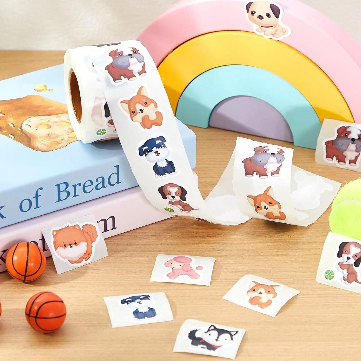 500Pcs/ Roll Pet Dog Reward Sticker Fun MotivationSticker for School Teacher Student Stationery Stickers Kids
