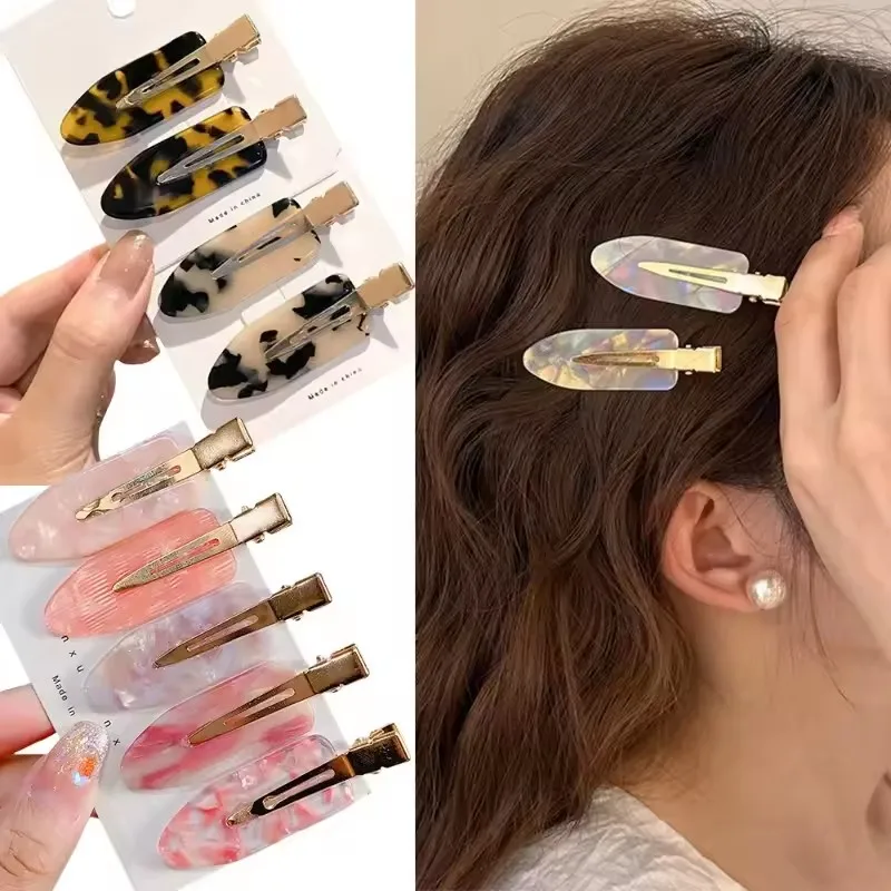 2 pçs sem curvatura grampos de cabelo para mulheres meninas rosa acrílico cabelos acéticos estilo sem costura presilhas ferramenta acessórios para o cabelo