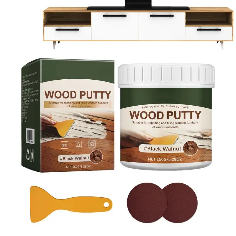 

Wood Filler Putty Long-Lasting Exterior Wood Filler Wood Furniture Repair Kit Professional Wood Hole Filler Stainable Wood