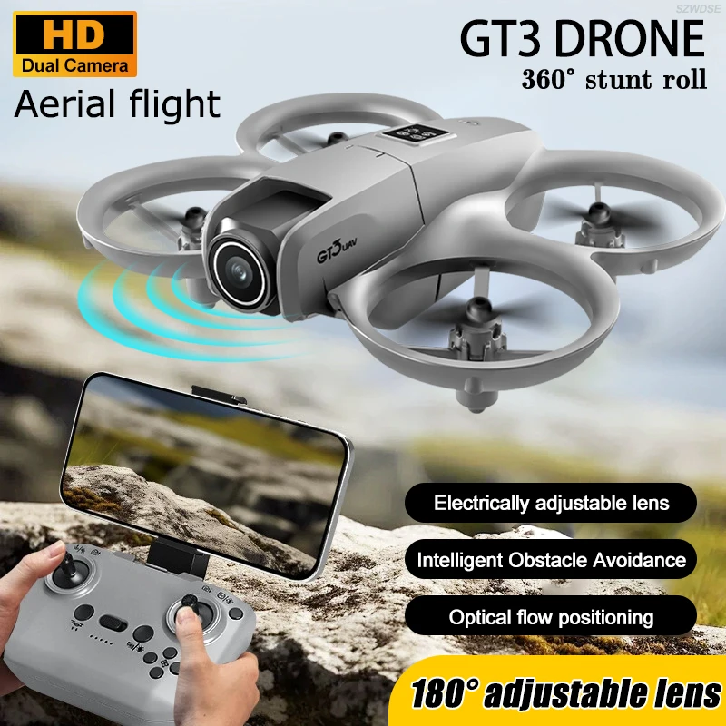 

New GT3 Mini RC Drone 8K 5G Aerial HD Photography Optical Flow Positioning Obstacle Avoidance UAV Remote Control Quadcopter Toy